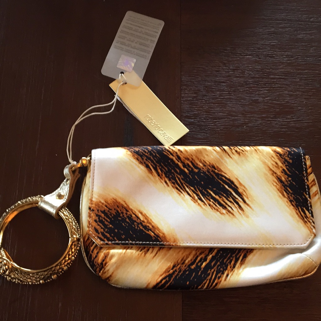 Roberto Cavalli Snake Clutch Purse